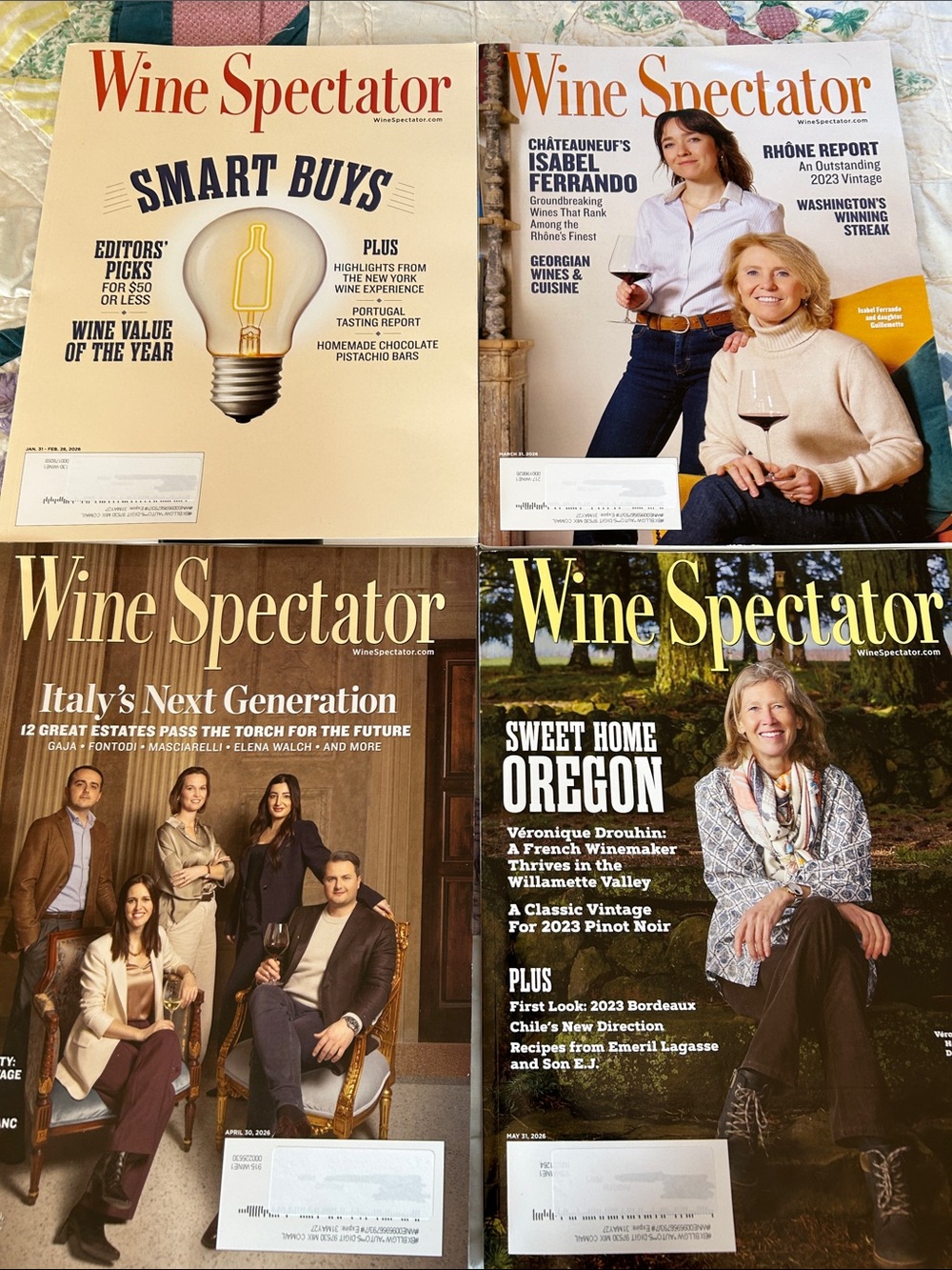 Wine Spectator Magazine Set - January - May 2026